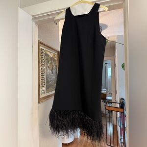 J. Crew Black Feather Hem Dress
